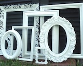 Large White ORNATE Picture Frame Set with Mirror Baroque