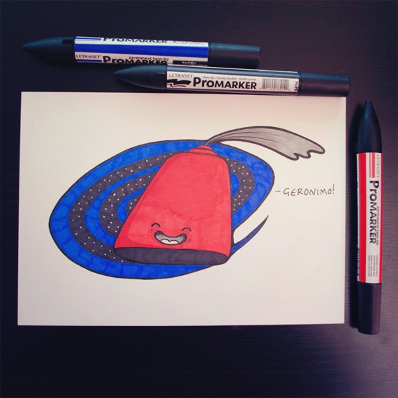 Original marker sketch. "Geronimo" Inspired by Doctor Who