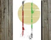 Star Wars lightsabers geek art movie poster nerd poster print size 11x17 minimalist art