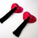 Nipple Tassels - Red & Black heart shaped pasties