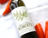 Rustic Oak Leaf Custom Wine Bottle Labels