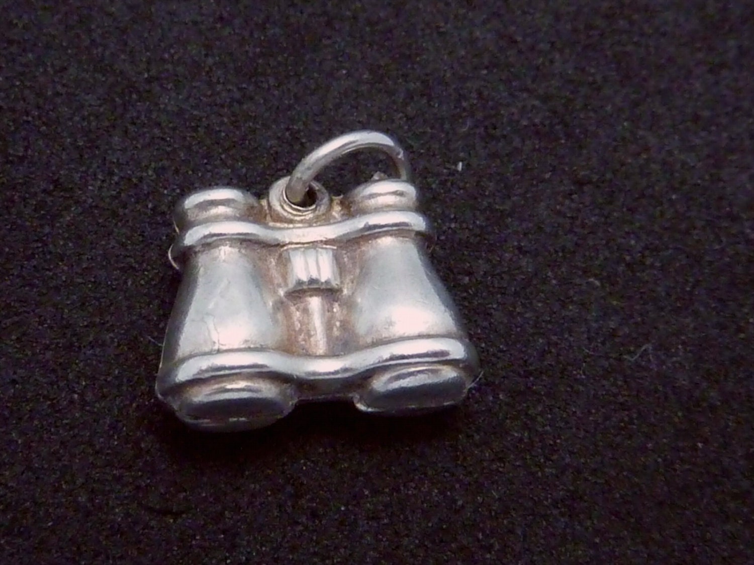 Vintage Sterling Silver Binoculars Bird Watching Pendant for Bracelet or Necklace 17301
