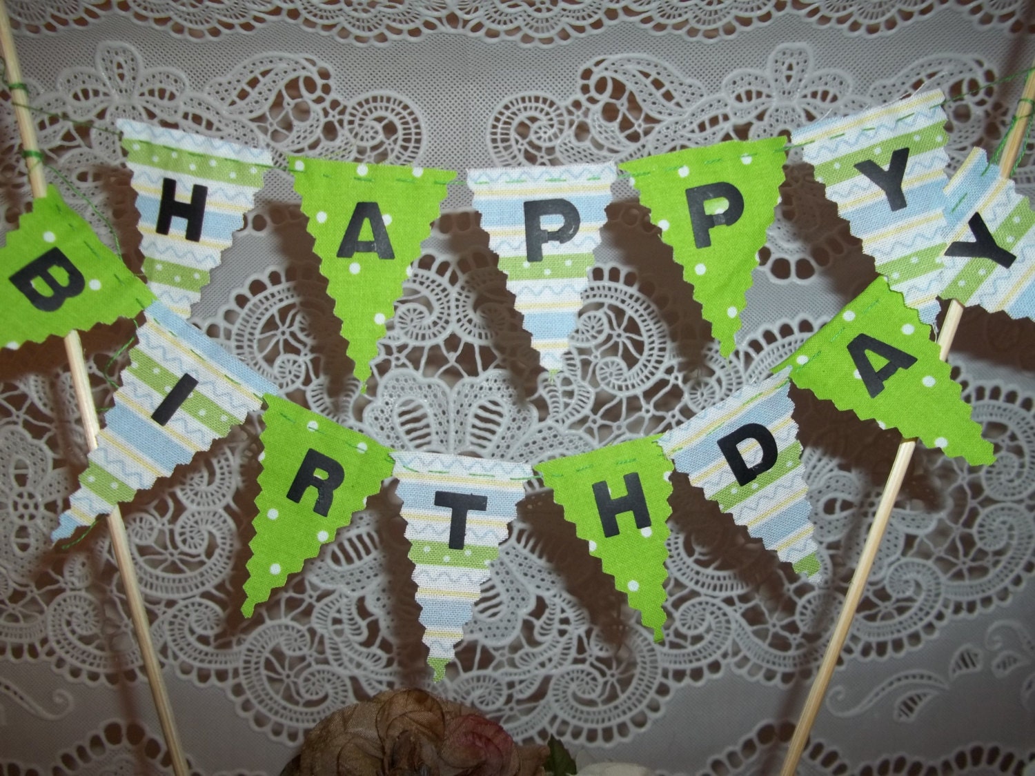 John Deere cake topper green boy girl  HAPPY BIRTHDAY 1st FIRST bunting cake smash pennant flag party decoration baby wedding shower