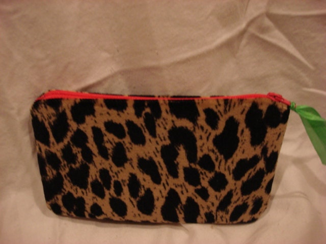 lush leopard zipper pouch