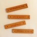 50  custom leather labels - personalized - embossing effect (VEG-TAN COLOR)