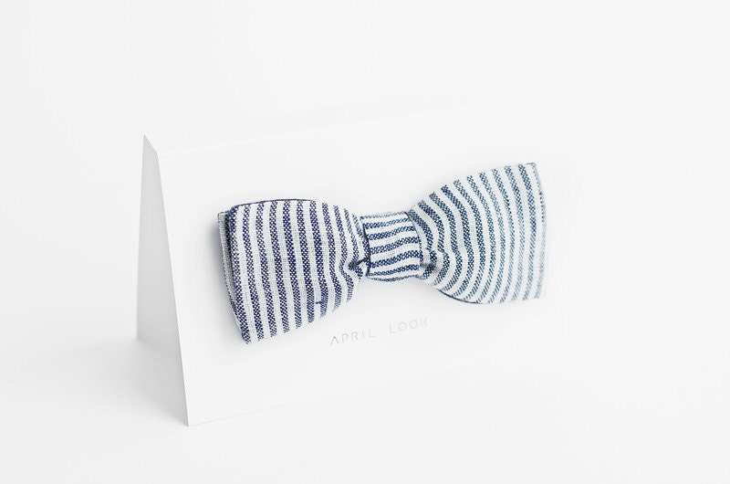 Nautical bow tie - double sided