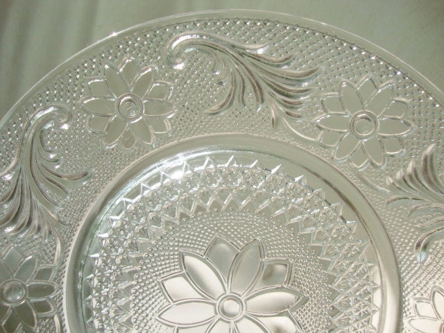 Indiana Glass Sandwich Plates, Indiana Glass Tiara Sandwich Plates, Luncheon Plates, Clear Depression Glass