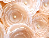 Chiffon Flowers in Ivory Cream -Handmade for Scrapbooking, Hair Accessories,Wedding Favors, Appliques, Cards (4)