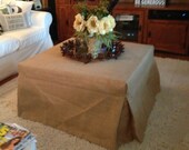 Burlap Ottoman,  Piano Bench or Stool Slipcover 25" to 48" long side, 70.00 Fully Lined