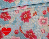 0,5 m Stenzo " tiki paradise" dutch cotton poplin aqua pink