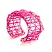 geometric neon jewelry- Faceted Cuff bracelet in Pink. modern design 3D printed. statement jewelry