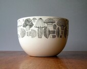 Mid Century Arabia / Finel Enamel Mushroom Bowl - Kaj Franck