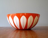 Large Vintage Cathrineholm Enamel Lotus Bowl - Orange