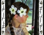 2 x WHITE BUTTERFLY hair FLOWER fascinator Wedding flower girl bridesmaids hair jewelry Tribal Fusion Belly Dance & Fantasy fairy accessory