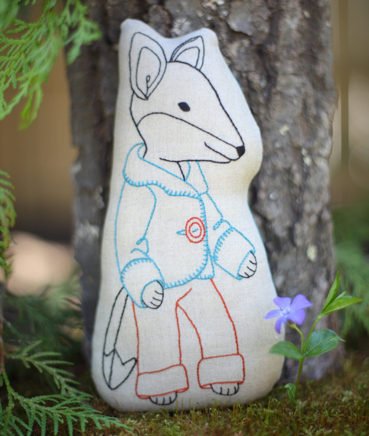 Embroidered Felix Fox PDF pattern
