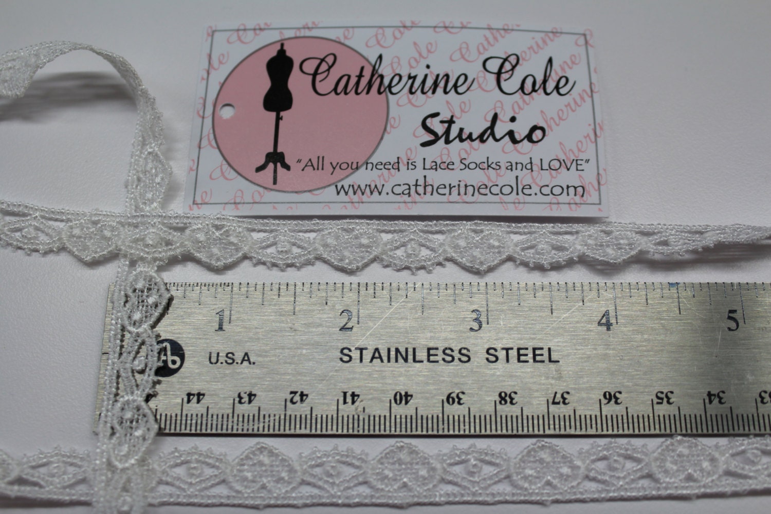 Sweet petite heart venise lace trims 1yd.  white  lace bridal lace garter wedding bridal lingerie venice lace trims  by Catherine Cole
