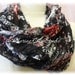 Crinkled Cabbage rose and floral design cotton infinity eternity scarf for women fun casual look Catherine Cole Studio scarves SC13