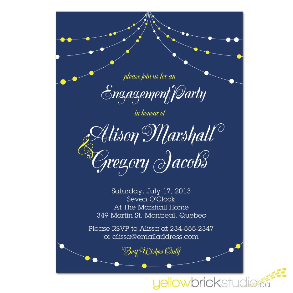 engagement party invitation - DIY printable file by YellowBrickStudio