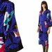 Vintage kimono style dress size small. Blue tropical print Asian inspired