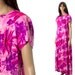Vintage Hawaiian dress size large L. Short sleeves floor length beach wedding floral resort dress