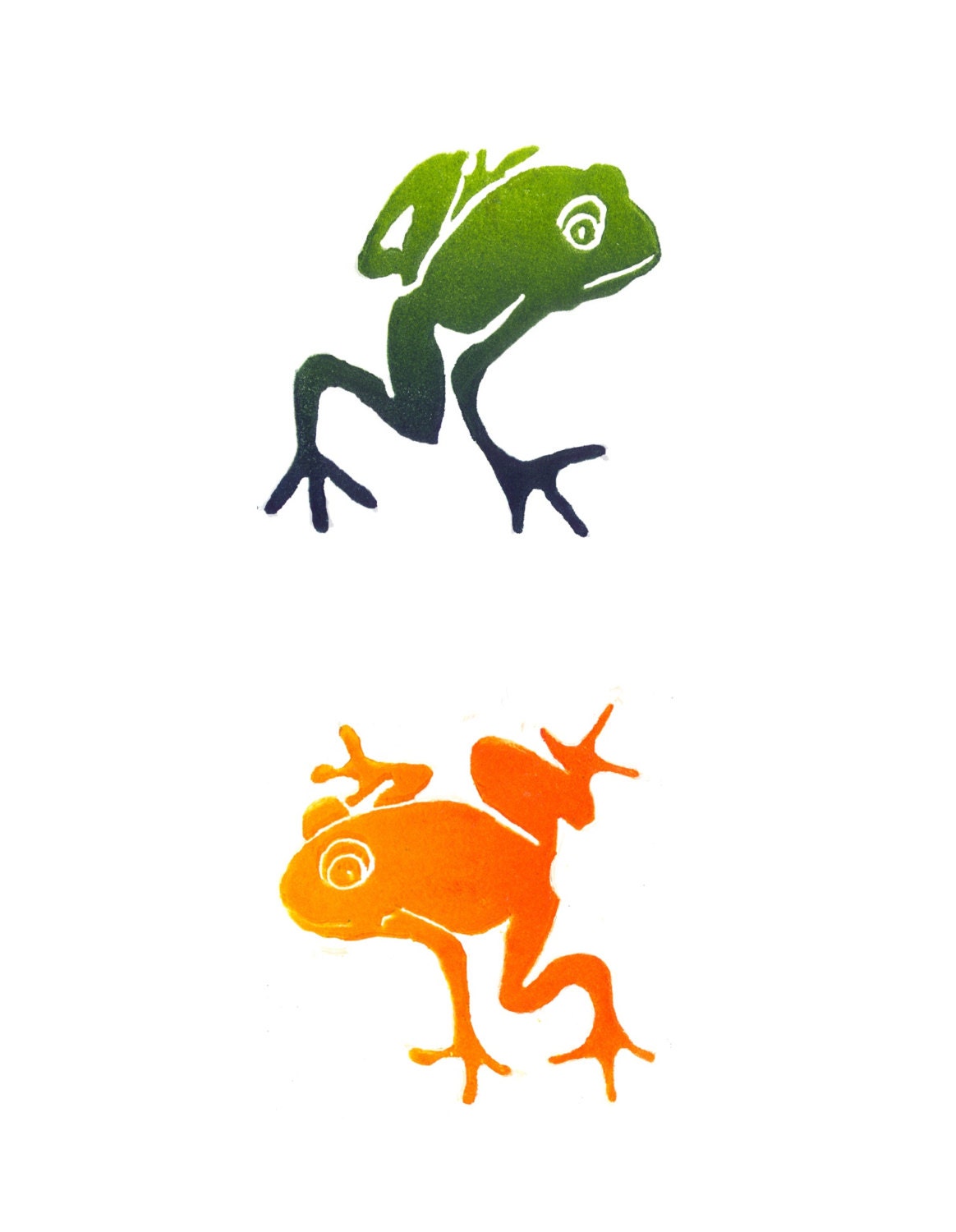 Twin Frogs, note card