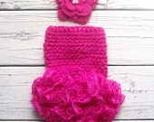 Custom order newborn dress/romper with matching headband set. photography prop