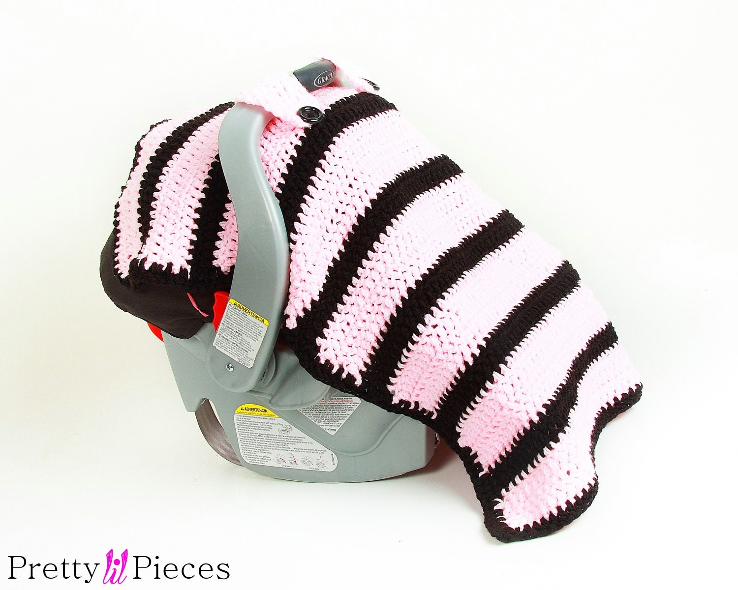 Custom order crochet baby car seat canopy