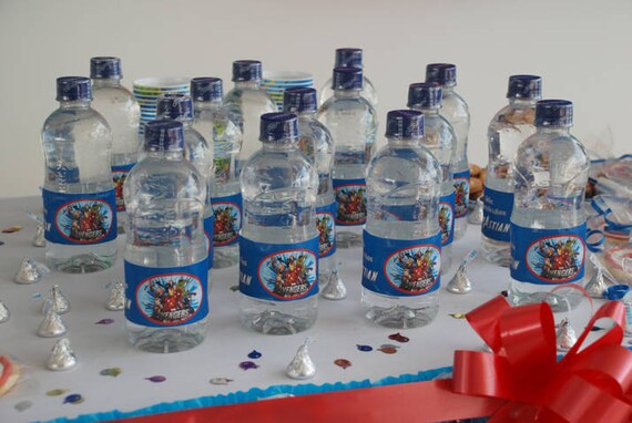 The AVENGERS Water Bottle Labels Birthday Boy Party Thank you Printable Hulk Captain America Thor Il_570xn