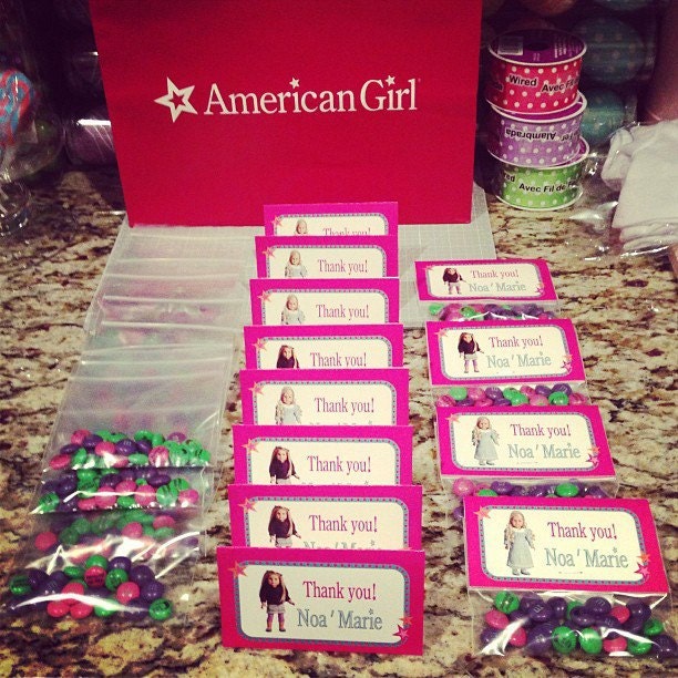 American girl crafts doll party COLLECTION cupcake toppers favors food sweet labels Water bottle Birthday Banner Printable YOU CHOOSE Dolls