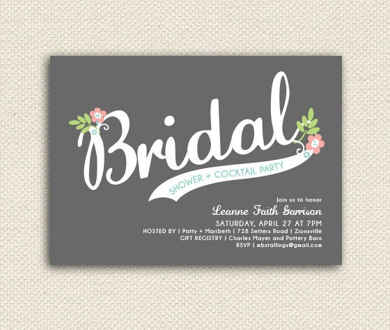 Printable Bridal Shower Invitations, Bridal Shower Invitations, Housewares Party, Housewarming Party, Kitchen Invitations, Recipe Cards