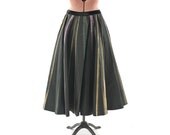 Vintage 1950's Joe Davidson Full Circle ATOMIC Stripe Taffeta Party Skirt M
