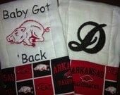 Custom Arkansas Razorback Burp Cloth