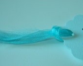 Shabby Chic - Organza ribbon - Ice blue - Tag ties - Set of 10 - 10 inches long