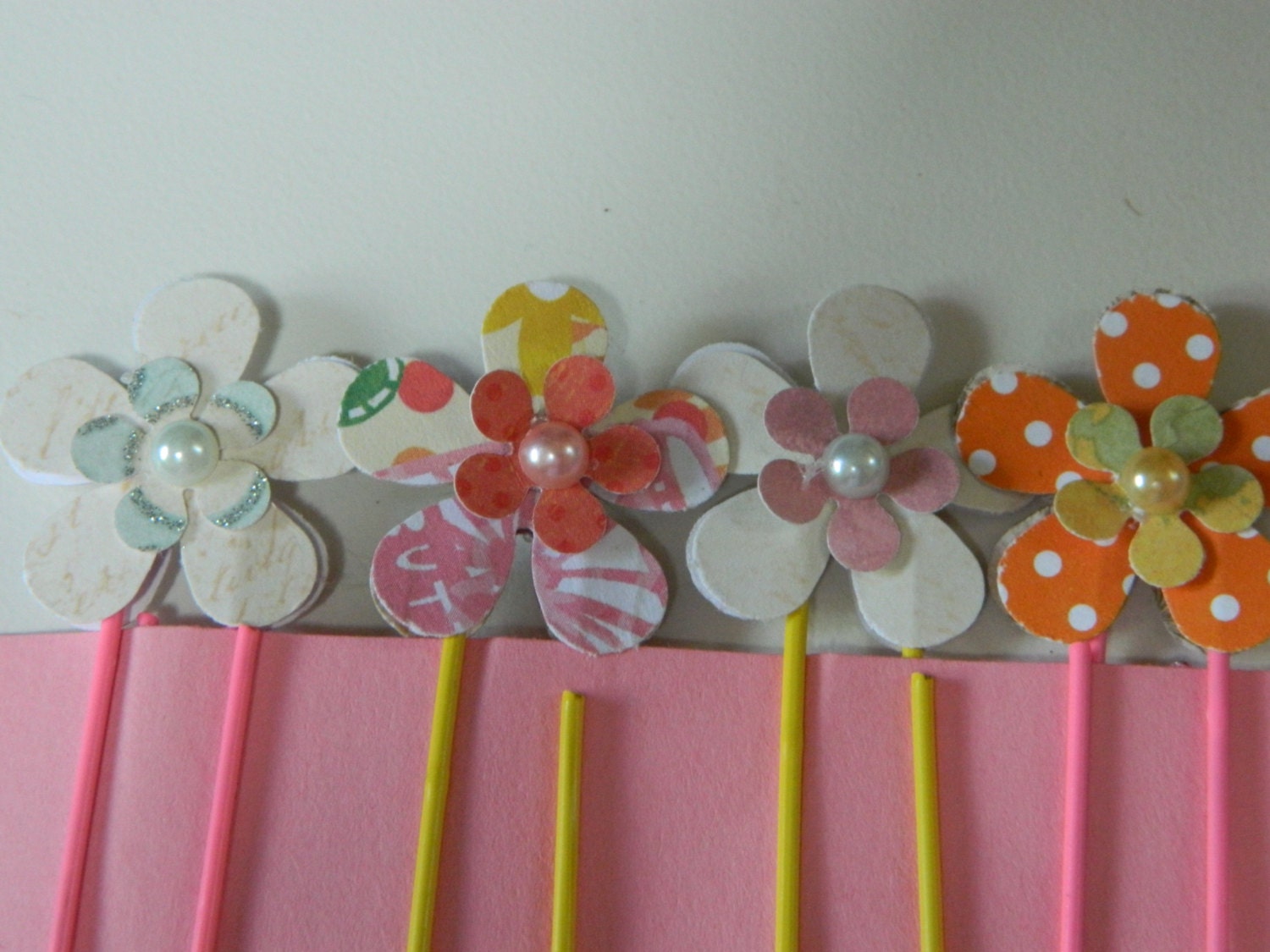 Field of Flowers Paper Clips - Set of 4 - Multi colored
