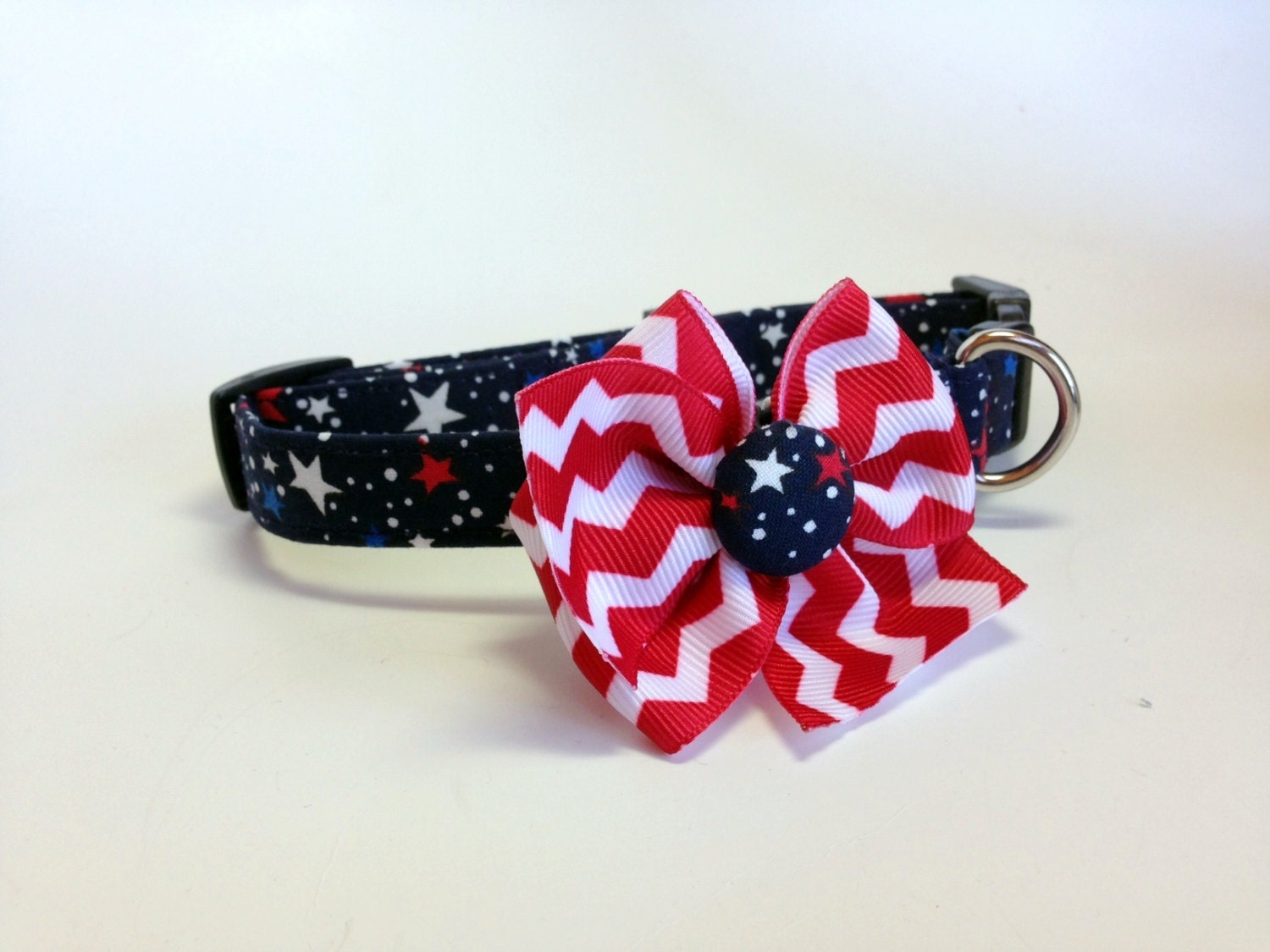 Patriotic Stars Dog Collar size Small