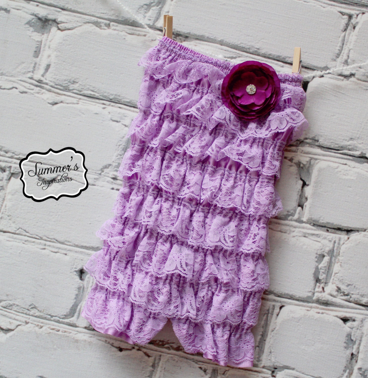 Lace Petti Romper - Petti Romper - Strapless Romper - Lavender Petti Romper