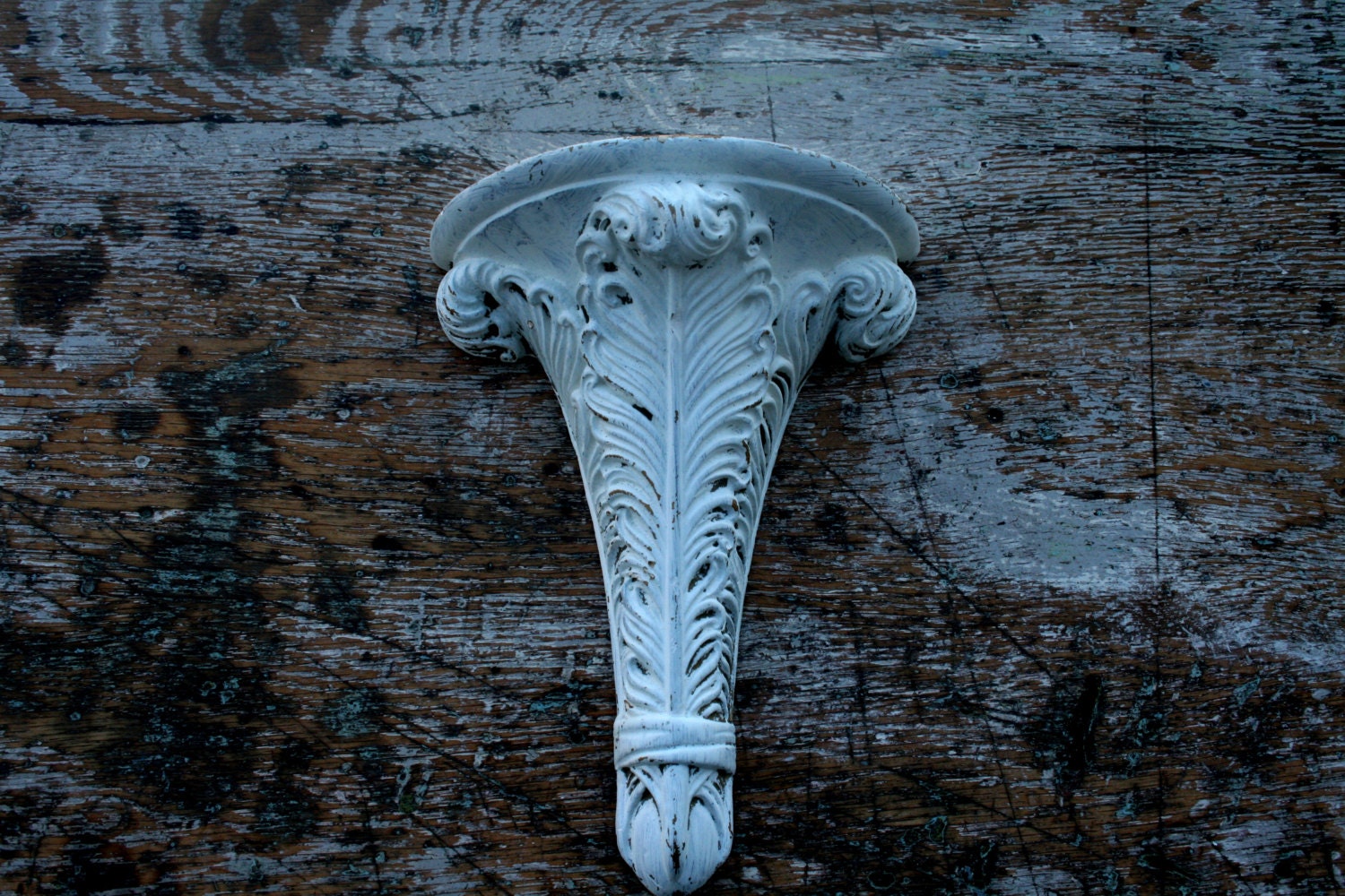 Oh So Shabby and Cottage Chic Distressed White Wall Sconce...Perfect Addition to Your Gallery Wall Frame Set