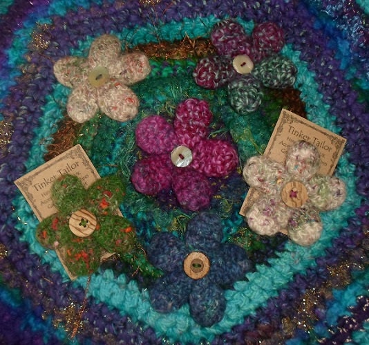 CUSTOM Felted Crochet FLOWER BROOCH - Handmade In Your Own Bespoke Colour Choice Handspun Art Yarn