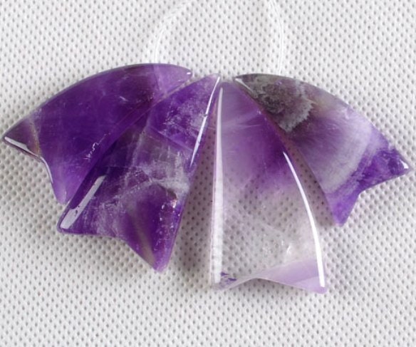 4 AMETHYST Gemstone Pendant Set 43x23x7mm - COD5217