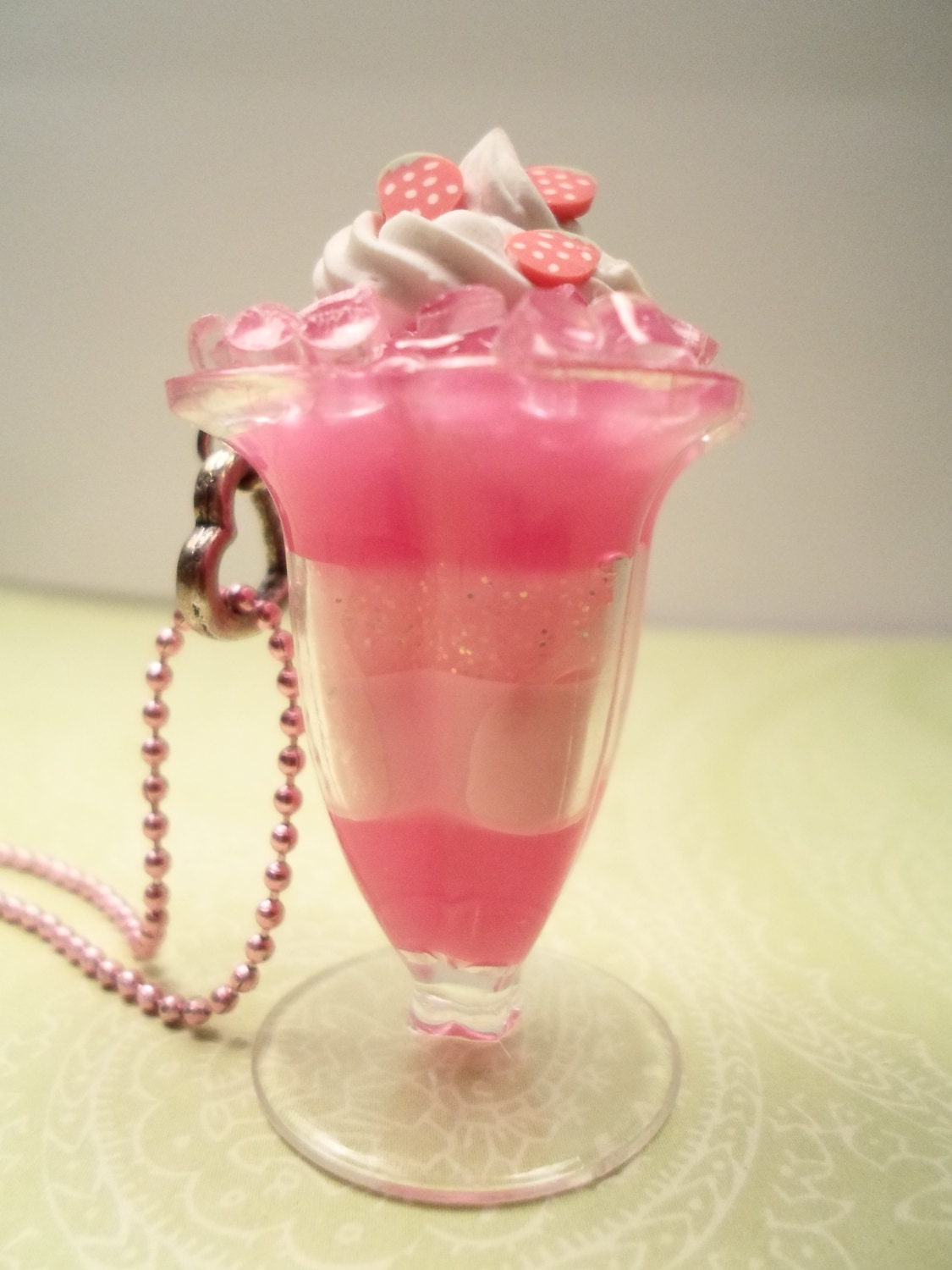 Strawberry Soda Parfait Kawaii Sweets Necklace