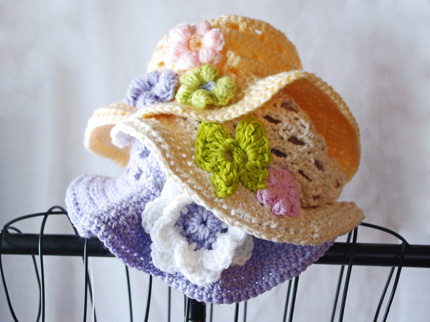 Easter Hat - Toddler And Childs Crochet Sunhat - Pick Your Color - Spring Hat - Acrylic Or Cotton - Crochettess