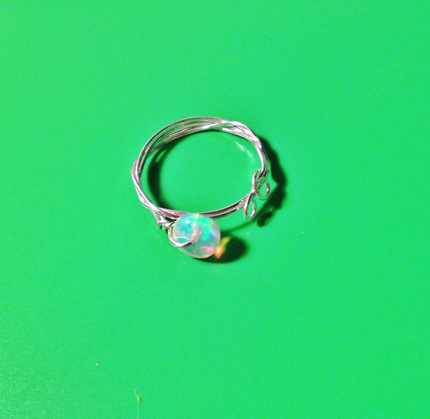 Elegant Ethiopian Opal Sterling Silver above the knuckle ring