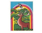 Soviet nature protection Deer print USSR Russia 5 x 3.8 inches
