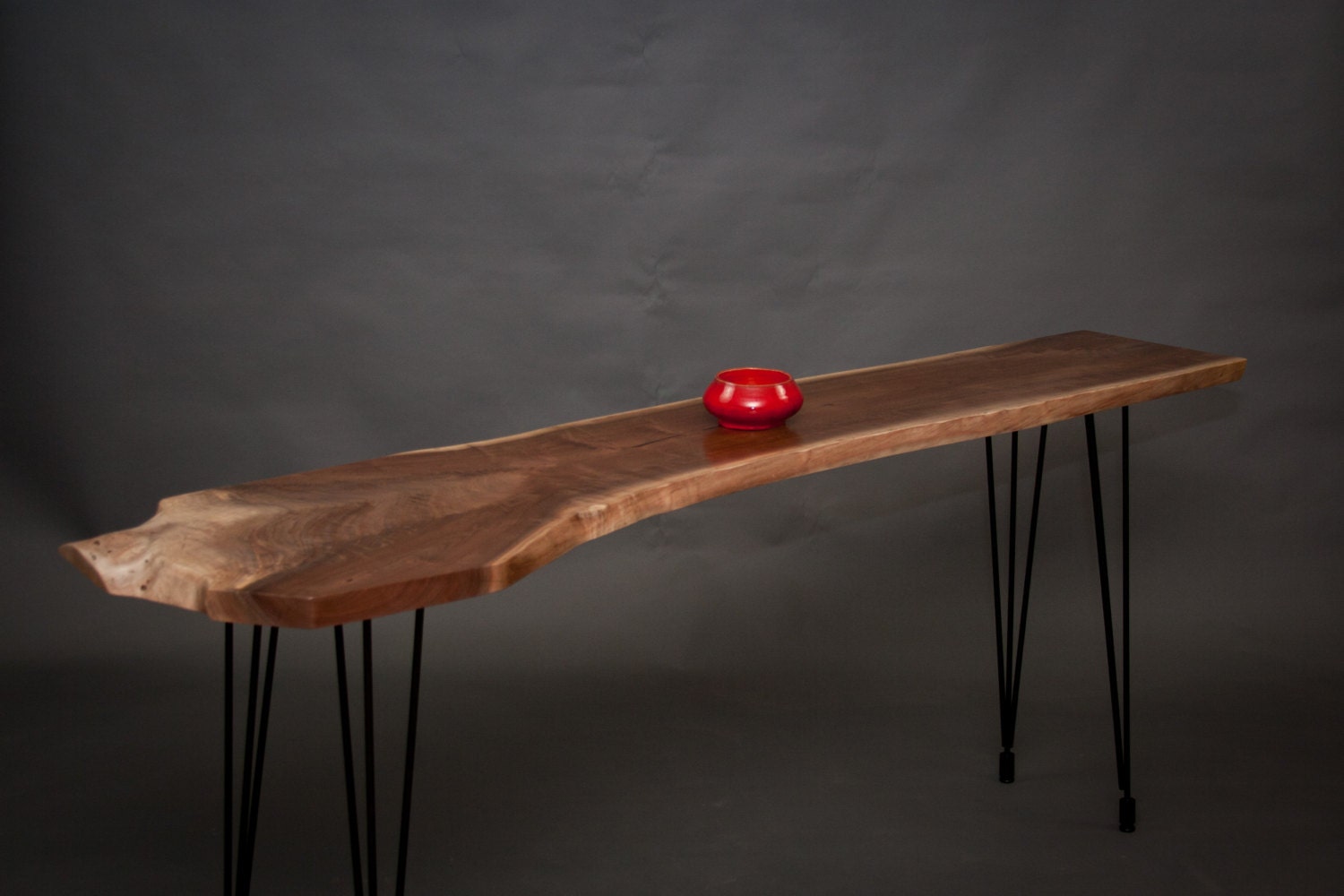 05/14 HOLD for Jennifer Hu Reclaimed Black Walnut CONSOLE TABLE  - Simple - Live Edge - MidCentury