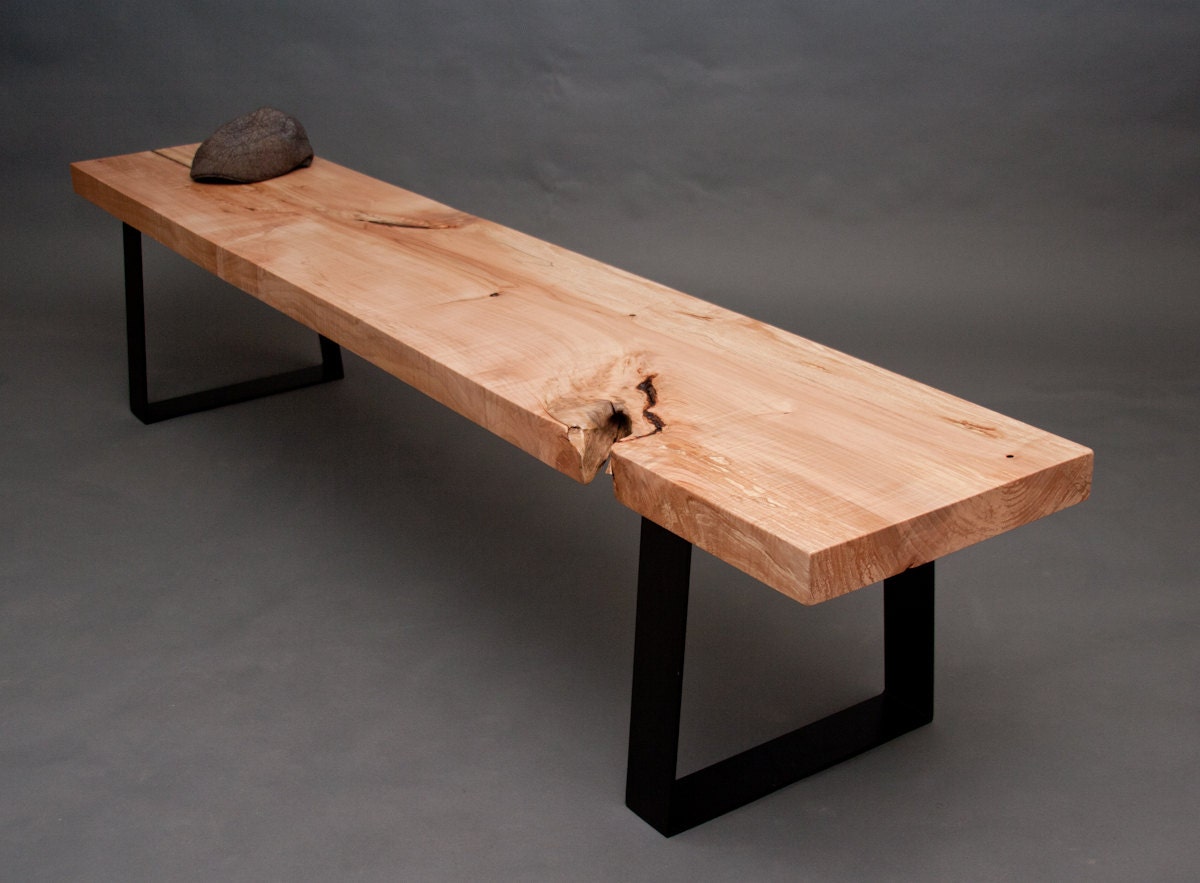 LONG Maple BENCH - Sturdy - Modern - Rustic