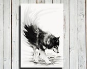 Wolf - Black and White wolf decor - 16x24" canvas - Wolf art - Wolf dog - Dog - Wolf decor - Wolf photography