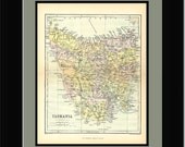 Vintage 1860's Map of Tasmania - One Available - Wall Hanging