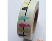 Japanese Washi Masking Tape - Colorful Birds - 11 Yards
