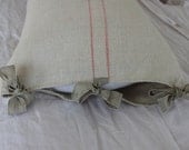 Vintage French Grain Sack Body Pillow Sham Pink