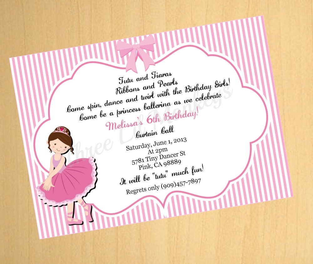 DIY Printable Ballerina Invitation Il_170x135